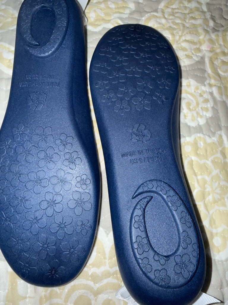 Oka B. Navy Ballet Flats With Aqua Insole And White Bow Accent — image 3 of 3